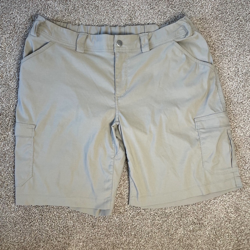 Duluth Trading Co Dry on the Fly Shorts Womens Size 16W Khaki Cargo Hiking Nylon